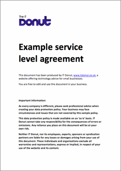 Writing service level agreement