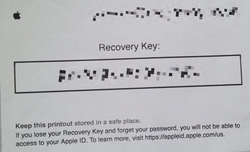 Apple recovery key