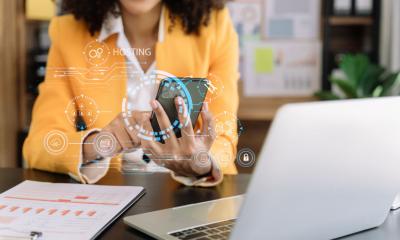 A woman contacts her hosting provider