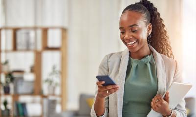 A woman uses Gemini from Google to get more done each day