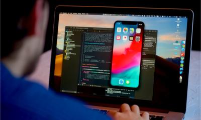 A developer using an app to debug a new product