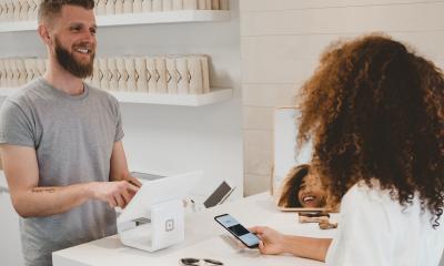 Customer paying for their goods