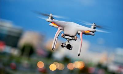 A drone is fitted with a camera to carry out surveillance