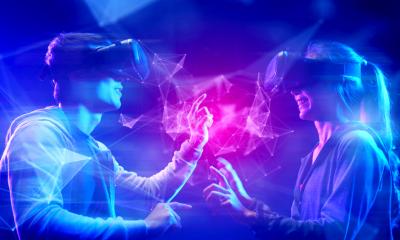 People interacting in the metaverse