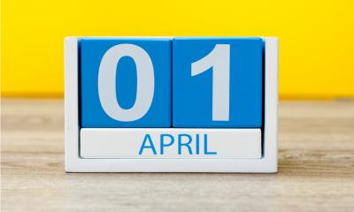April 1st. Day 1 of april month, calendar on yellow background. April 1st. Day 1 of april month, calendar on yellow background.