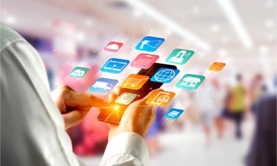 Multichannel marketing on a mobile device offering internet payment channel, online retail shopping and omni digital app.