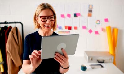 Entrepreneurial woman running her new, post-COVID business