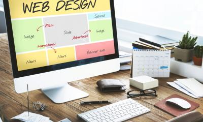 Web design on the screen