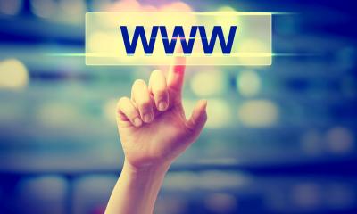 A finger clicking on 'WWW'