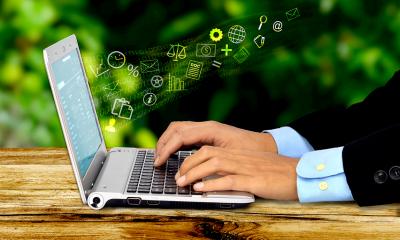A man uses the internet safely having read and signed an internet use policy