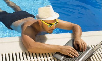Employee working while on holiday