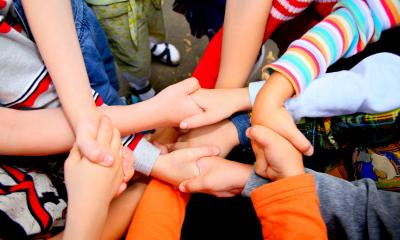 Employees lockhands to represent connected interal comms