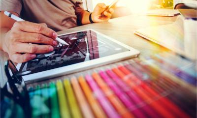 Website designer working on a website digital concept
