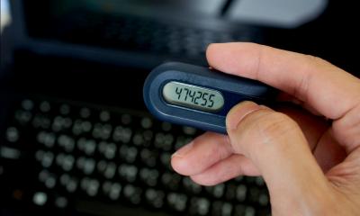 Two factor authentication code is sent to pager device