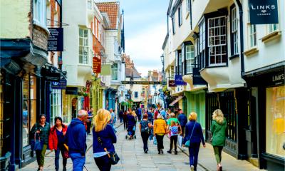 Shoppers enjoy the vibrant York high street