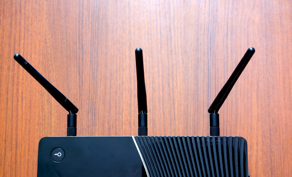 Router on a desk - Wireless networks.